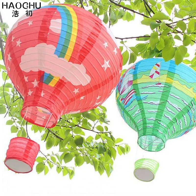 große Luftballon Papierlaterne Regenbogen hängende Kugel weiße chinesische Laternen Hochzeit Geburtstag Urlaub Party Dekor 220611
