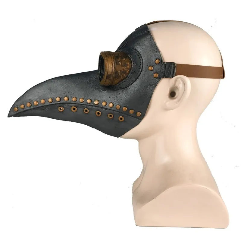 Funny Latex Steampunk Plague Doctor Bird Mask Cosplay Long Nose Halloween Masquerade Costume Props 220715