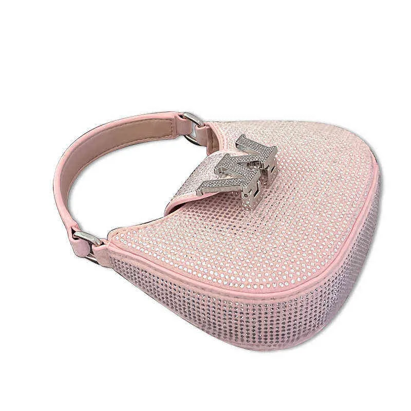 HBP Sac À Provisions Mabula De Luxe Rose Étincelant Cristal Strass Poignée Supérieure Hobo Bourse Bling Femmes Soirée Sac À Bandoulière Partie Sac À Main 220723