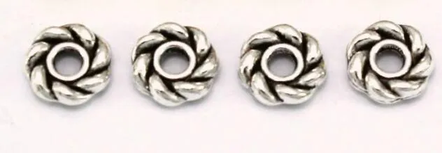 Tibétain argent or 6mm engrenage métal alliage entretoise perles népal bouddha perles pour la fabrication de bijoux sg4gw