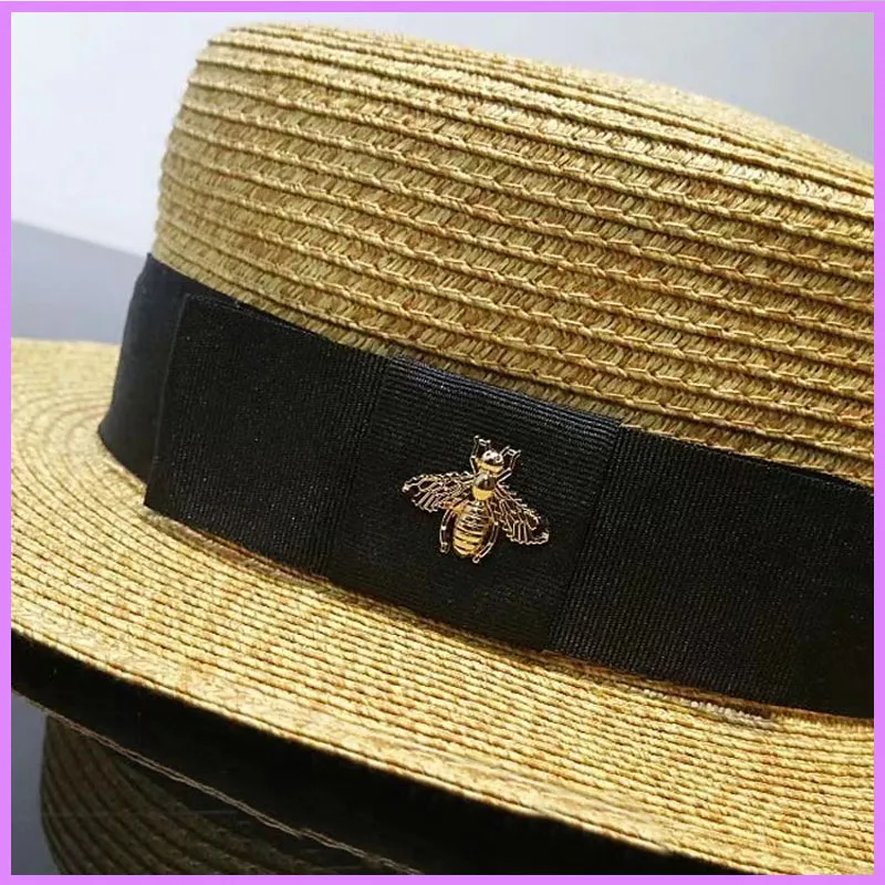 Chapeau de godet Femmes Designer Casquettes Chapeaux Hommes Casquette de baseball Été Casquette extérieure Plage Chapeau de paille Abeille Big Brim Chapeaux Ajusté Entier 246k