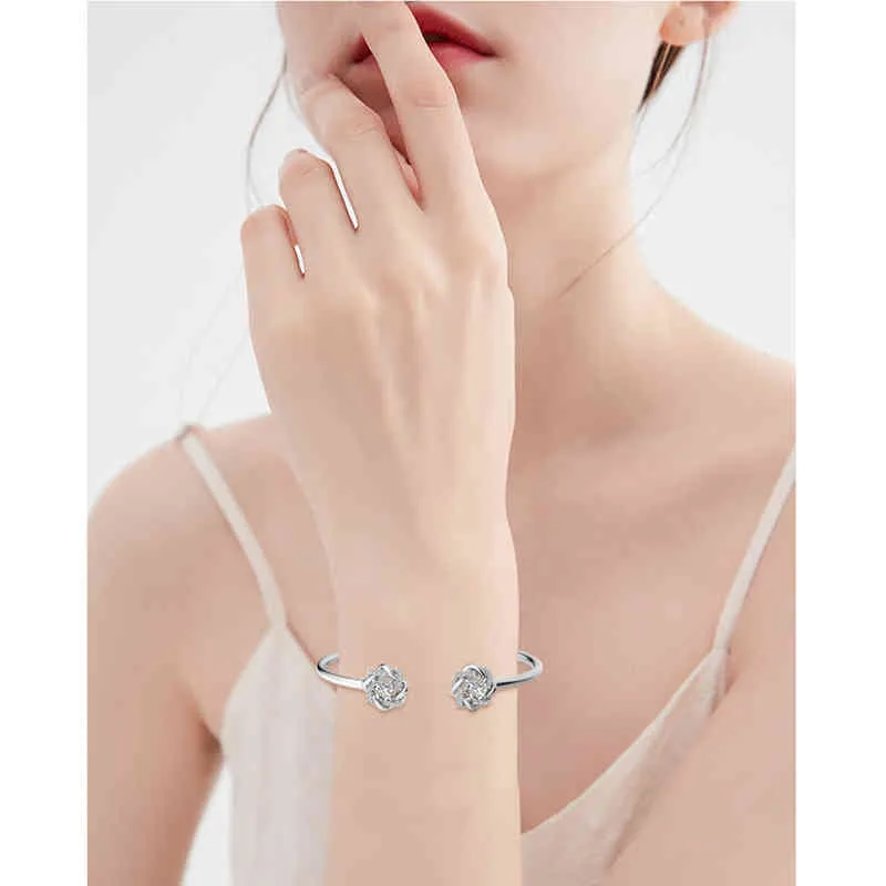 Szjinao 1 ct moissanite bangles sterling silver 925 bröllop förlovning smycken certifierad lyx present trend droppe försäljning