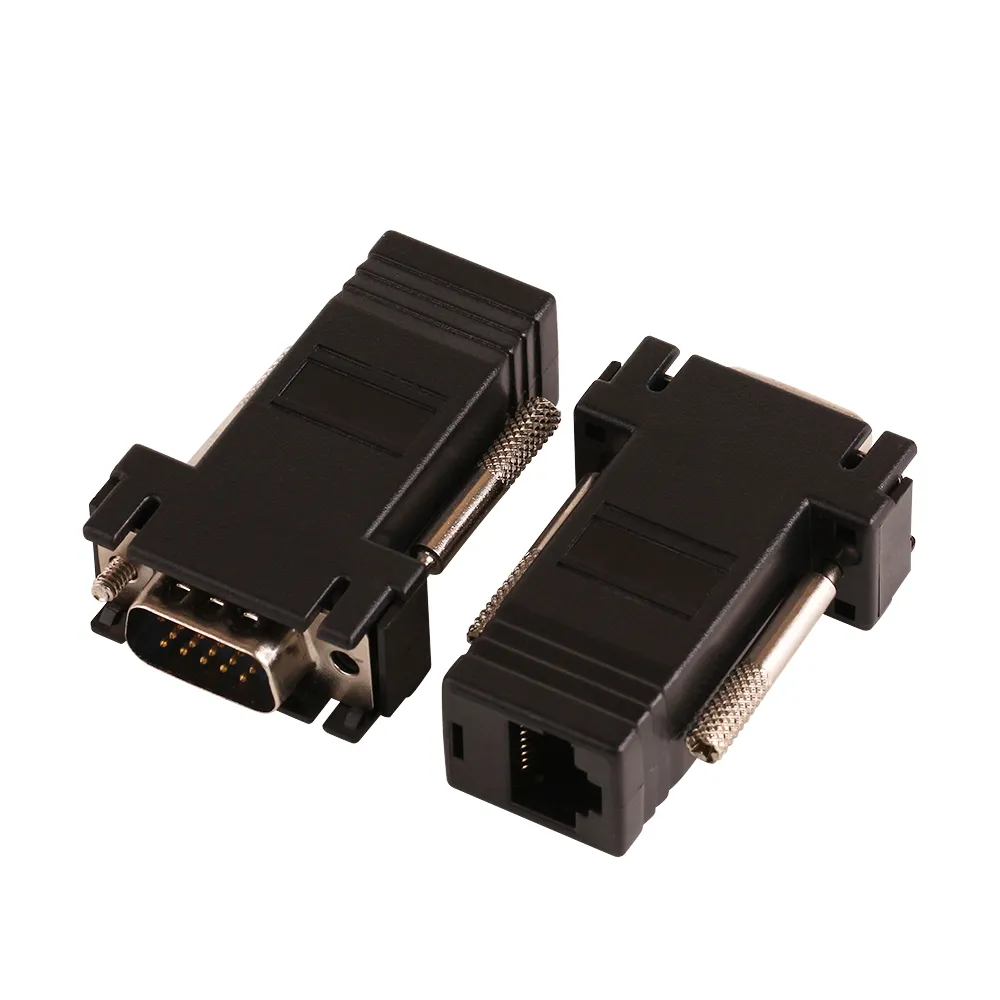 VGA Dönüştürücü Konnektör Uzatma Uzatma Kablosu Erkek veya dişi - LAN CAT5 CAT5E RJdizüstü bilgisayar için Ethernet Adaptörü