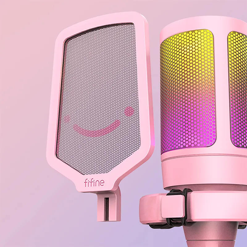 FIFINE ampligame Microphone USB pour le streaming de jeux avec filtre anti-pop Support anti-choc Contrôle de gain Micro à condensateur Ordinateur portable 2206157047841