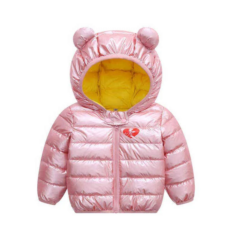 Automne hiver bébé garçons filles garder au chaud manteau enfants brillant argent doudoune vêtements d'extérieur enfants Snowsuit J220718