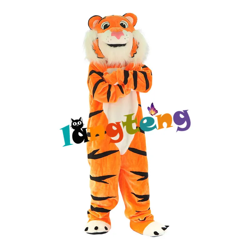 Costume de poupée mascotte 873 Costume de mascotte tigre orange adulte vacances dessin animé déguisement pour la fête