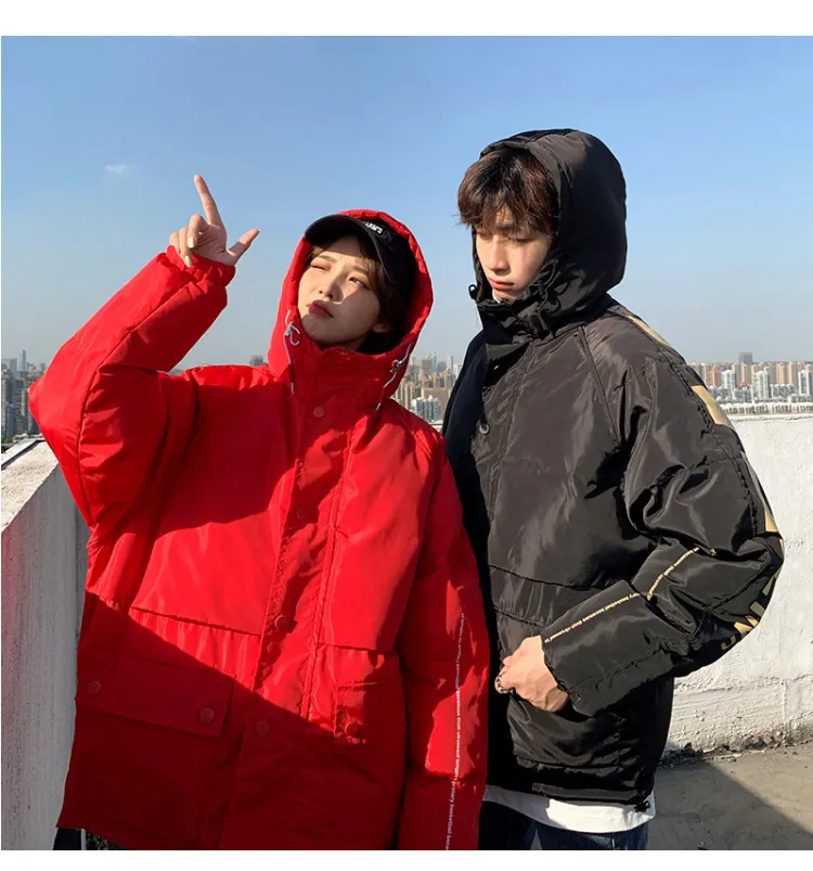 Men Streetwear Oversized Downs Bubble Jacket Mens Letter Print Hip Hop Fashions Wind Breaker Dames Koreaanse jassen Parkas