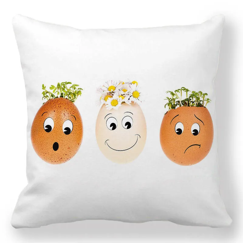 Pillow Case Easter Decoration Pillowcase Colored Eggs Print Cushion Cover Happy Sofa Throw Chair Decorate 220714