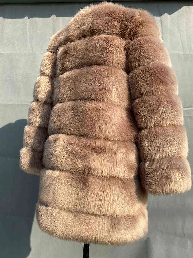 Zadorin Winter New Long Furry Fur Fur Coat Coat Coply Women Thick Warm Faux Fur Fur Jacket Stack Party Overteal Streetwear T220716