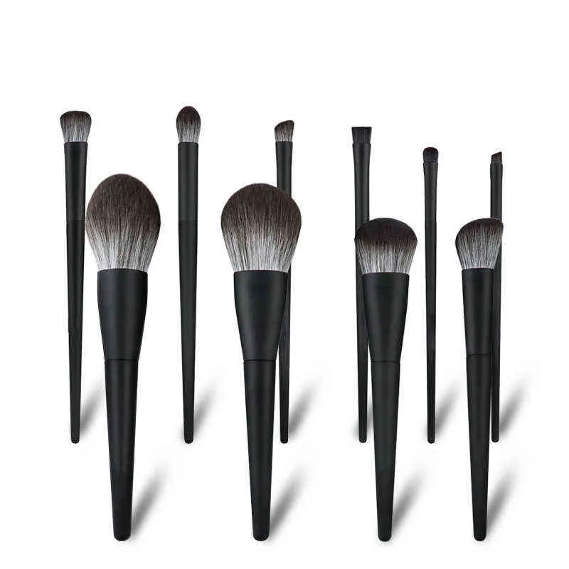NXY pinceaux de maquillage 10 pièces ensemble professionnel mélange d'ombres à paupières Kit d'outils de beauté cosmétiques fond de teint liquide pinceau de maquillage pour le visage 0406
