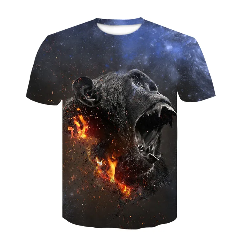 3D Fashion Funny Monkey Graphic t shirts Summer Casual Animal Pattern Men s t shirt Hip Hop Print Short Sleeve t shirts Tops 220520