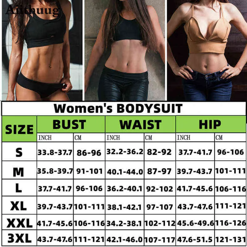 Aiithuug kvinnor full kropp shaper sport bastu svett slant väst kostym neopren viktminskning forma midja midje tränare bodysuit l220802