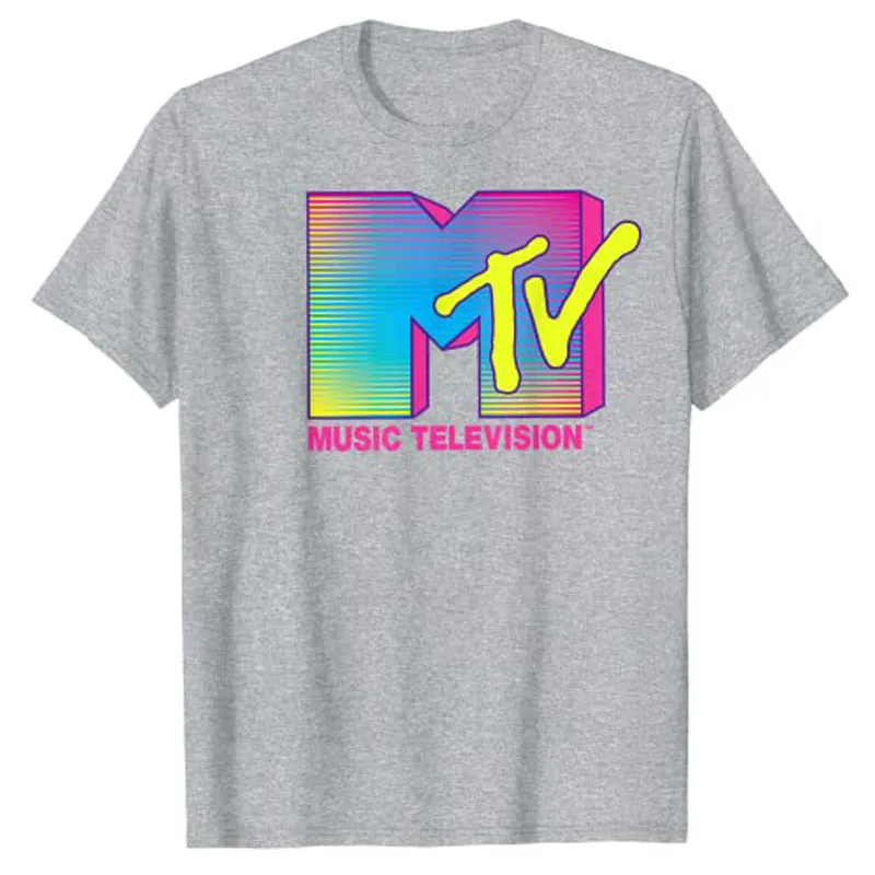 MTV蛍光色グラフィックTシャツカスタマイズされた製品メンズ衣類文字印刷された半袖ティートップ220609