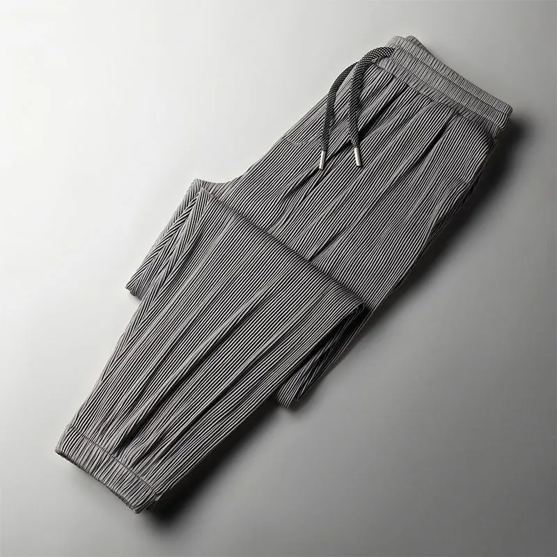 Pantaloni di seta di ghiaccio ultrasottili di seta di ghiaccio estivo Pantaloni casual allentati da uomo Pantaloni di moda Harajuku ad asciugatura rapida Pantaloni sottili da uomo 220713