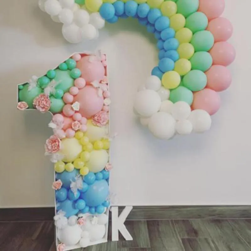 Parti Dekorasyonu 73cm Büyük Sayı Çerçevesi Stand Balon Dolgusu DIY Bebek Duş Doğum Günü Mektubu Alfabe Mozaik Yıldönümü Weddi261v