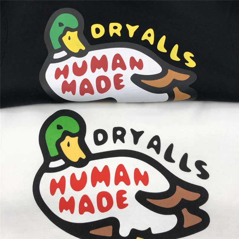 2021FW Human Made Duck Hoodie Men Kvinnor Högkvalitativ tunga tyg unisex Classic Cartoon Human Made Sweatshirts Pullovers 0811