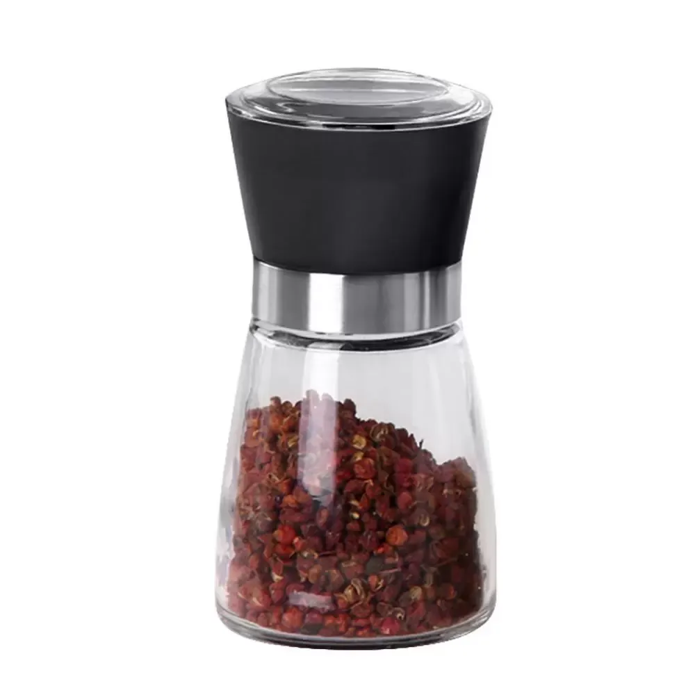 Portable Kitchen Salt Pepper Mill Grinder Bottle Seasoning Jar Holder Container