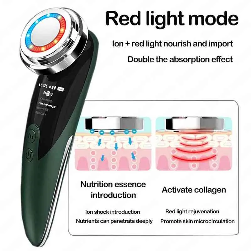 Massager For Face Massagers Microcurrents Facial Radiofrequency Ultrasonic Cleaning Mini Hifu Skin Care Beauty Lift Devices 220512