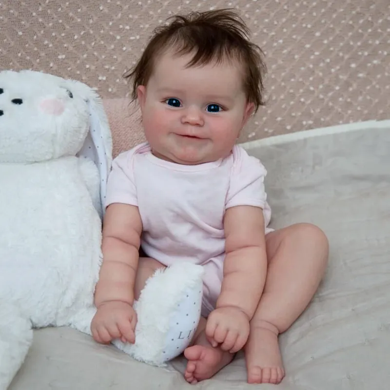 50CM Reborn Baby Doll geborenes Mädchen Baby Lebensechte echte Soft Touch Maddie mit handverwurzelten Haaren Hochwertige handgefertigte Kunstpuppe 220707