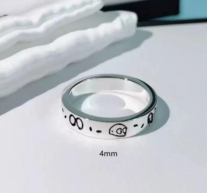 skull Street titanium steel Band ring fashion couple party wedding men and women jewelry punk rings gift with box313T