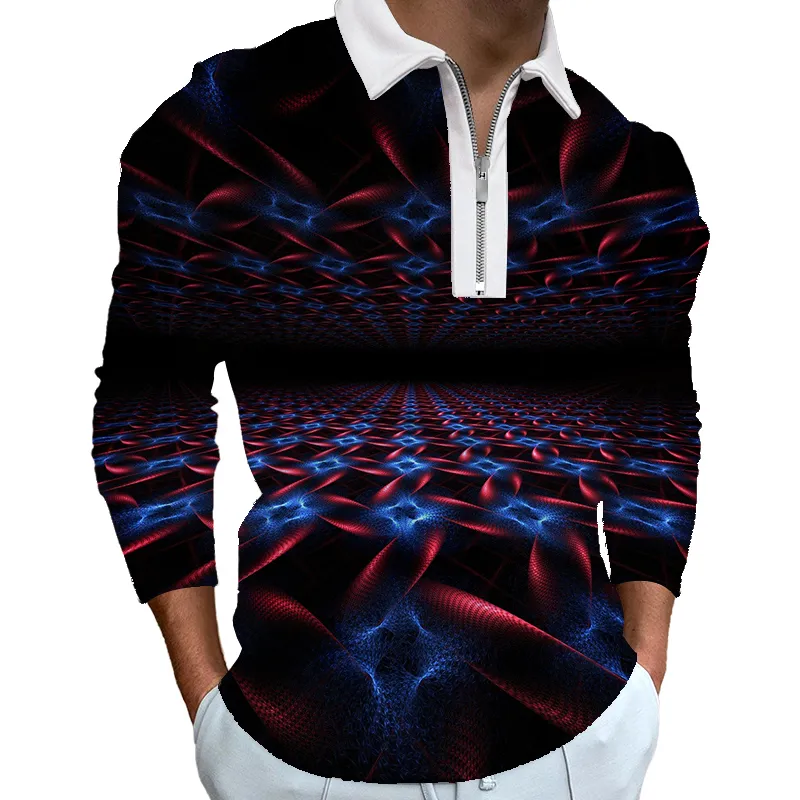 DIY Custom Polo Shirt Men Długie rękawie Koszulka Polyestr HD Digital Printing Men Clothing Golf Polo Tops 220608