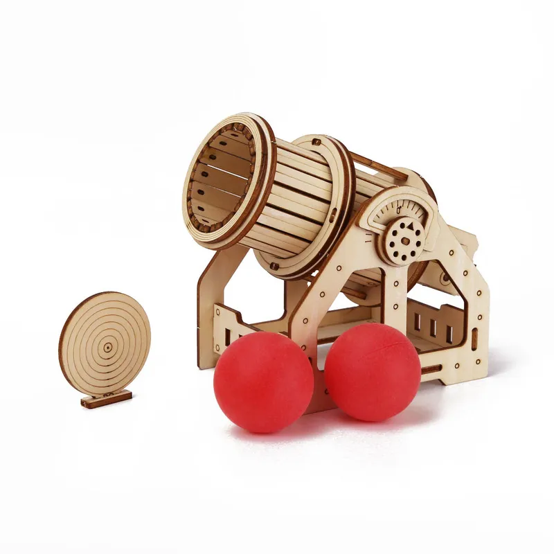 Cannon Model Siege Artillery Mechanical 3D Wooden Puzzle Toy Kit Kit Creative Brain Teaser Hight