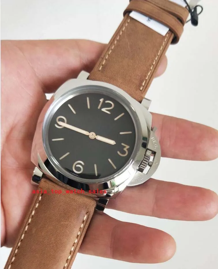 Мужские часы высшего качества в классическом стиле CaL 3000 с автоматическим механизмом, 47 мм, светящийся черный циферблат, сталь 316 L, прозрачная задняя крышка leat205s