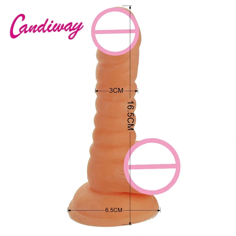 Candiway Realistic Dildo Flexible penis textured cock shaft suction cup female masturbation virgina G Spot sexy toy for women