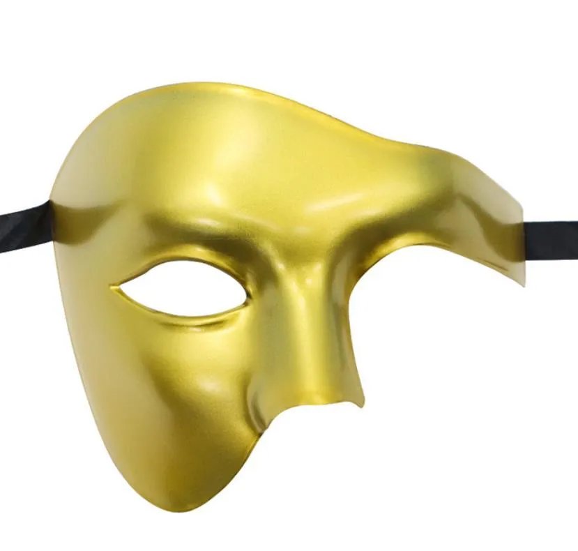 Mens Masquerade Mask Vintage Phantom of the Opera One Eyed Half Face Costume Venetian Party Christmas Halloween Carnival Mardi Gras Ball Props