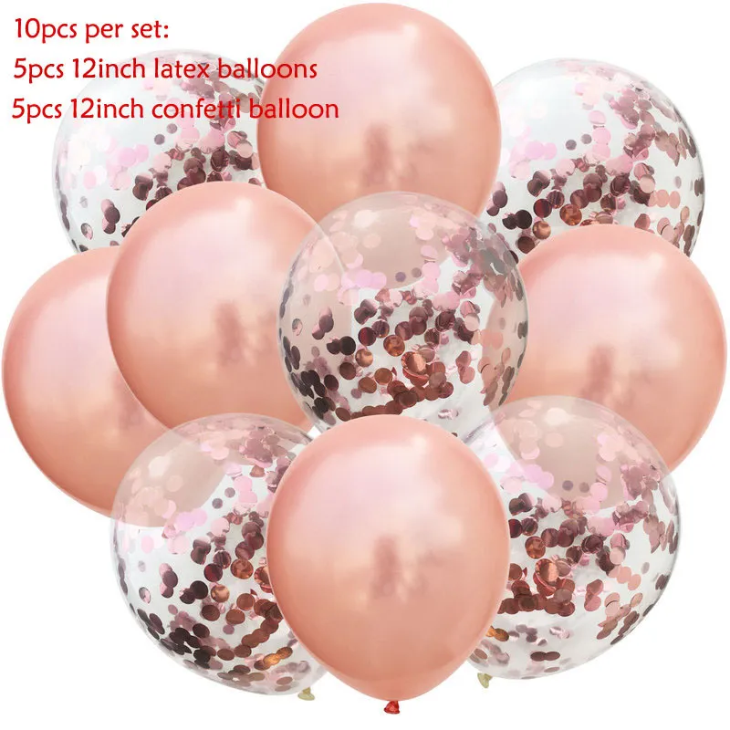 10 pzlotto Glitter Coriandoli Palloncini in lattice Decorazione di nozze romantica Baby Shower Decorazioni feste di compleanno Palloncini ad aria trasparente 220815