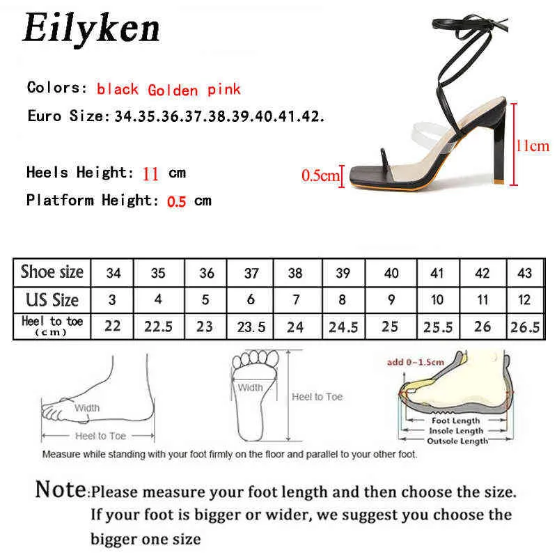 Sandaler Eilyken Summer Women Classic Hollow High Heels Sandals Designer Clip Toe Cross Bundet Lace Up Kvinna Bröllopsfestskor 220318