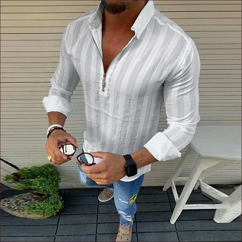 Moda Uomo Luxury Elegante Autunno Casual Camicie Slim Fit Camicia a maniche lunghe Nero Bianco Giallo Rosso