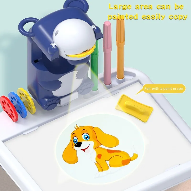 어린이 미니 LED 프로젝터 아트 드로잉 테이블 조명 장난감 어린이 회화 보드 도구 도구 교육 공예 장난감 220722