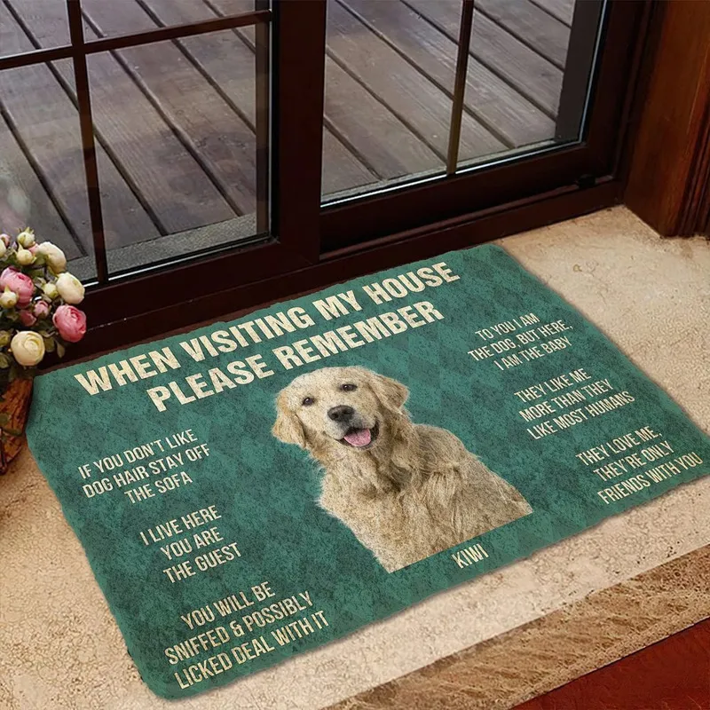 Cloocl Lütfen Beagles Köpek Evi Kurallarını Unutmayın Özel Kapatma Dekor 3D Baskı Hayvan Zemin Kapısı Mat Slip Slip Drop 2206072224613