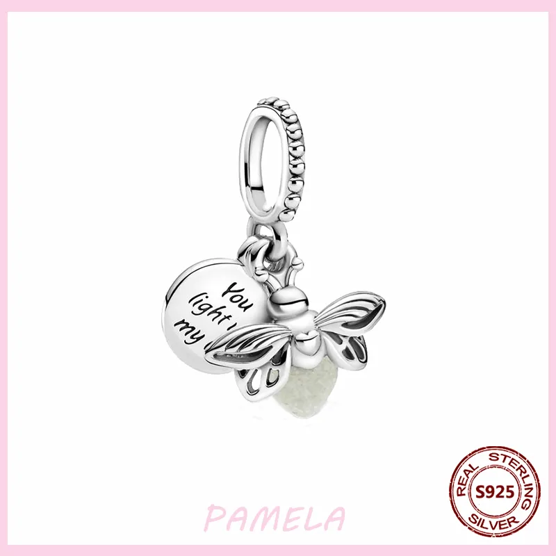 Breloques papillon libellule en argent 925, perles originales pour Bracelet Pandora, bijoux à faire soi-même