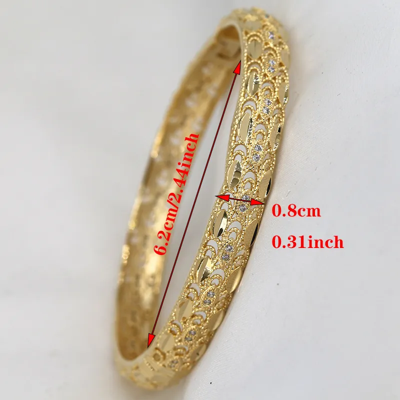 Dubai Bangles För Kvinnor Flicka Rhinestones Smycken 14K Guldpläterad Afrika Lyx Saudiarabien Armacelets Habesha Indian Bride Gift 220411