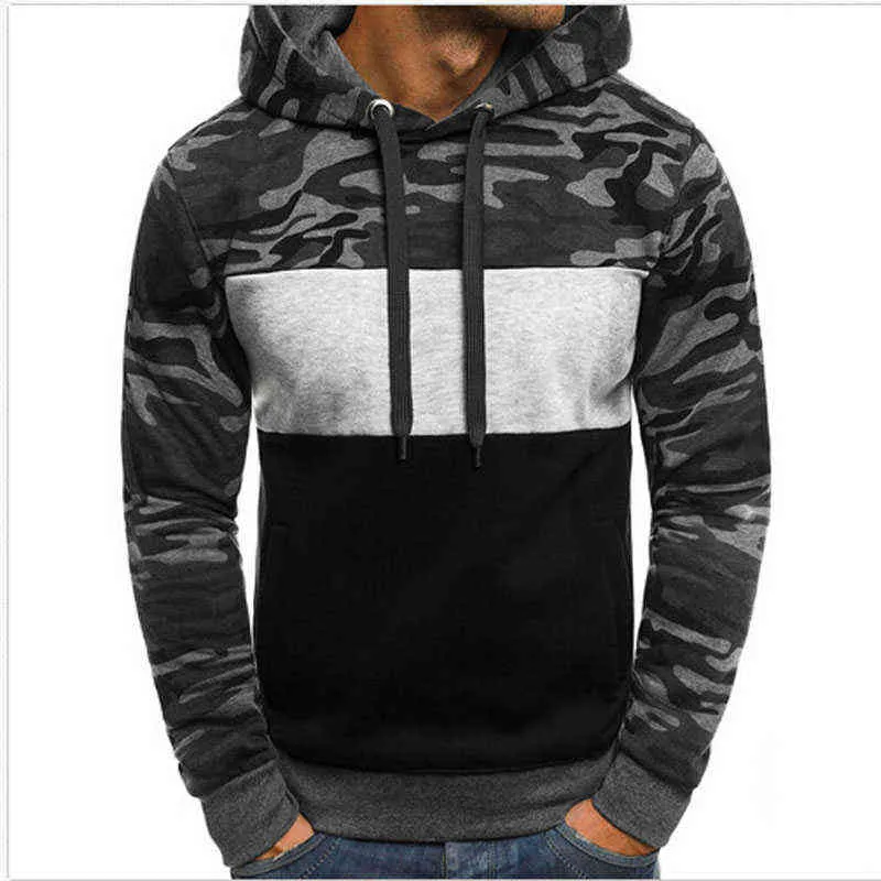 Lente Herfst Truien Jas Lange Mouw MANNEN CAMOUFLAGE UITLOPER MANNELIJKE Sportwear Slim Fit Hooded Sweatershirts voor man My112 L220730