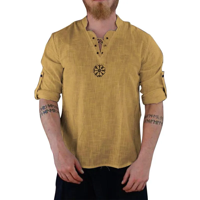 Мужская летняя хлопчатобумажная футболка мужской китайский стиль с коротким рукавом футболка с твердым цветом льня