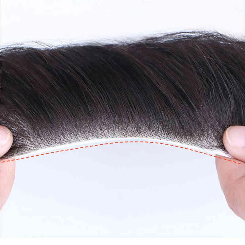 رجال الجبهة توباي 100 قطعة شعر بشرية للرجال الخامس على غرار Toupee المستعار شعر شعر مستعار مع قاعدة رقيقة من الجلد الطبيعية Toupee H22041902891