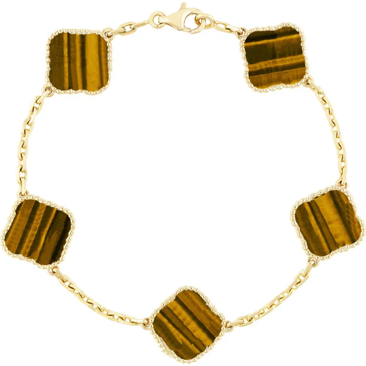 Schmuckdesigner Halskette für Frauen Trendy Mode Lucky Clover Halsketten 10 Motive Armband und Ohrringe Set Chain Party Stainl240y