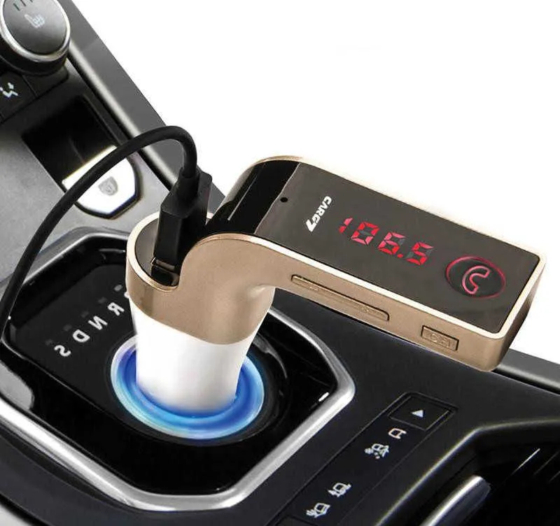 Adaptador de carro G7 Transmissores FM Adaptadores de rádio Bluetooth CARREGADOR DE SAÍDA USB