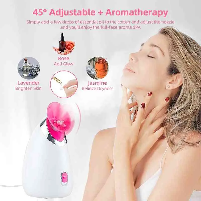 Ansiktsångare 135 ml nano dimma het spray hud hydratisering nebulisator UV sterilisering aromaterapi luftfuktare ansikts spa -maskin 220505