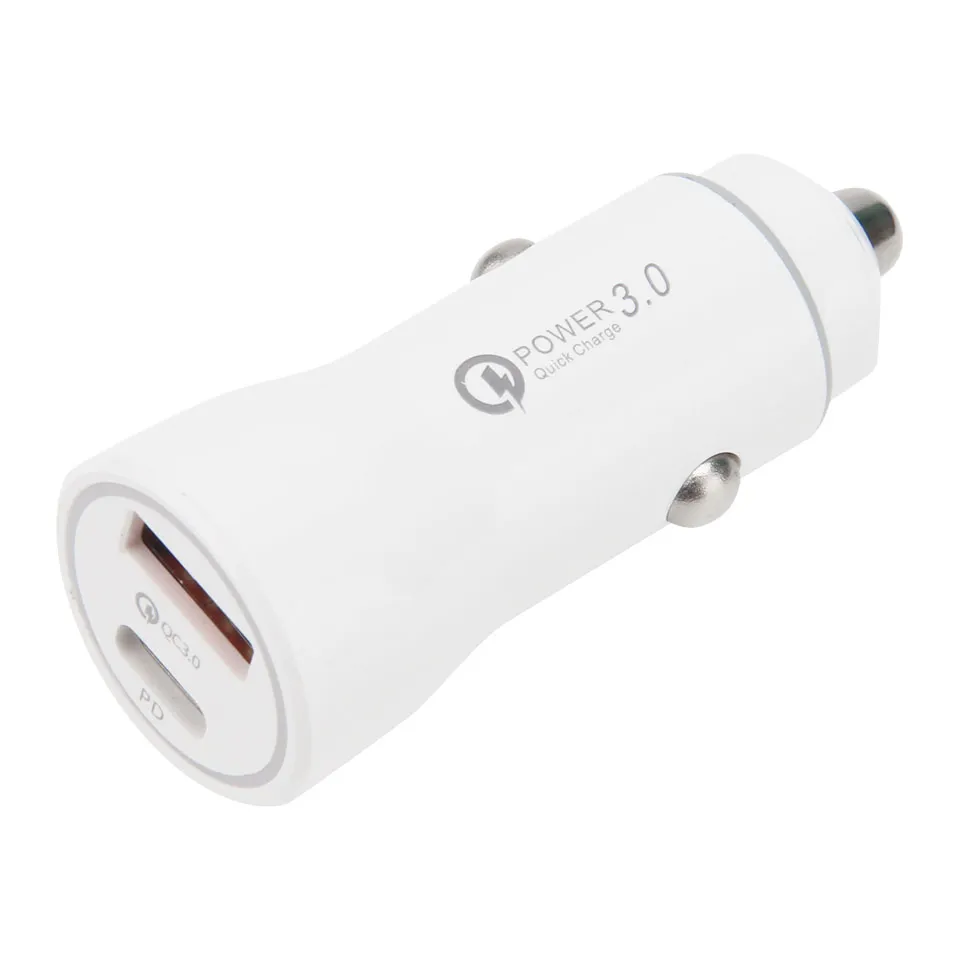 Caricabatteria auto USB PD da 36 W a 2 porte QC 3.0 Ricarica rapida adattatore di ricarica telefono cellulare Huawei Xiaomi Samsung