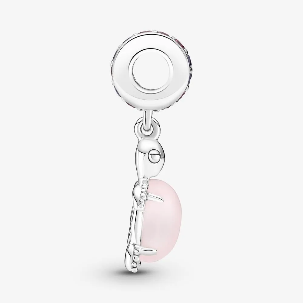 100% 925 Argent Sterling Murano Verre Rose Tortue De Mer Dangle Charms Fit Original Bracelet À Breloques Européenne Bijoux De Mode Accessori257b