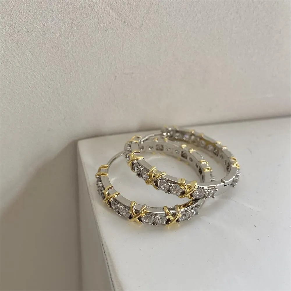 Choucong Clip Earring Prosta biżuteria mody 18k biały złoto wypełnienie okrągły biały topaz cz diamentowy szlachetki Kobiety ślubne 317L