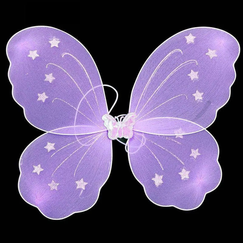 Children Day Party Show Clothing Decoration Small Angel Butterfly Wing Net Yarn Floral Wings Fairy Clothes Halloween Cosplay Tools