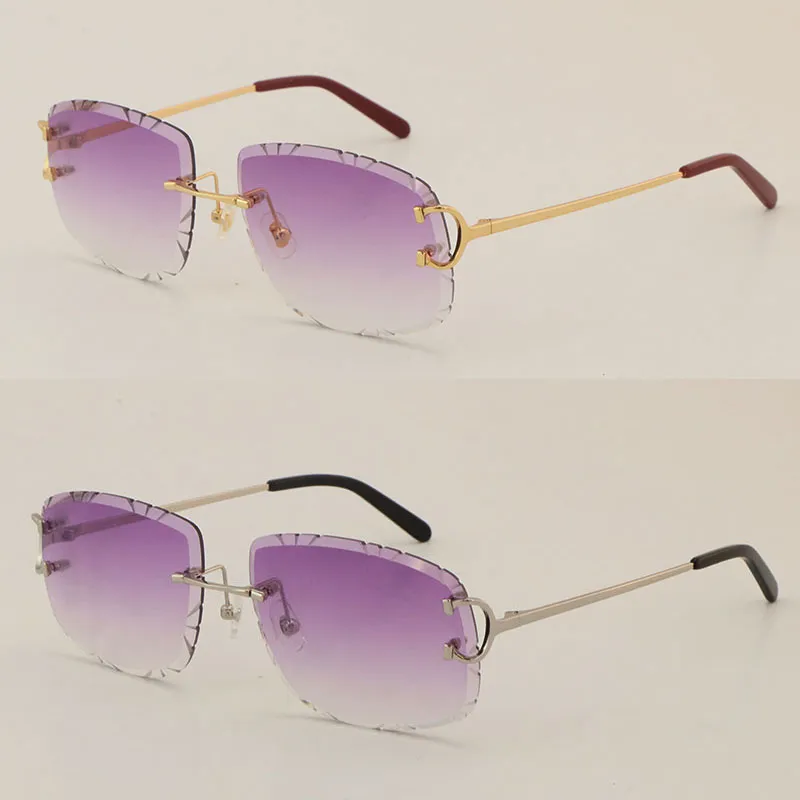 Piccadilly düzensiz çerçevesiz elmas kesim lens güneş gözlüğü kadın veya erkek unisex çavurumsuz oyma açık havada sürüş gözlükleri moda 226c