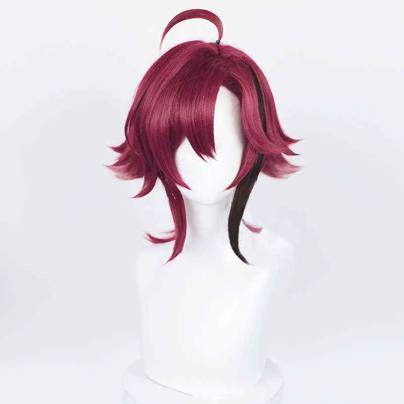 Shikanoin Heizou Cosplay لعبة الباروكة Genshin Impact 55cm ذيل الحصان القليل من الشعر المقاوم للحرارة شعر مستعار Halloween Party L2208029864336