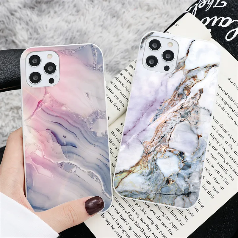 Mjuka TPU -fall för Xiaomi Poco X3 NFC F3 MI A3 10T 9T Redmi Note 10 9 8T 8 5 6 7 Pro Lite 9S 9A 7A CAPA MARBLE TELEFOL COVER