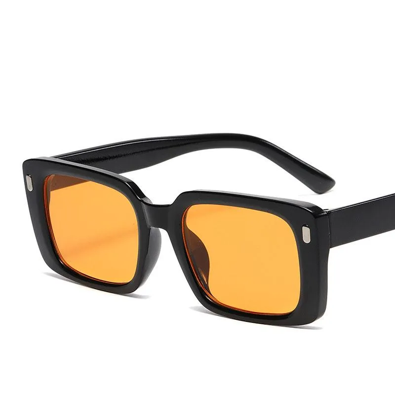 Óculos de sol Olopky 2022 Praça Mulheres Eyewear Shades para Vintage Orange Punk Glasses Hombre lentes de Sol Mujer301z